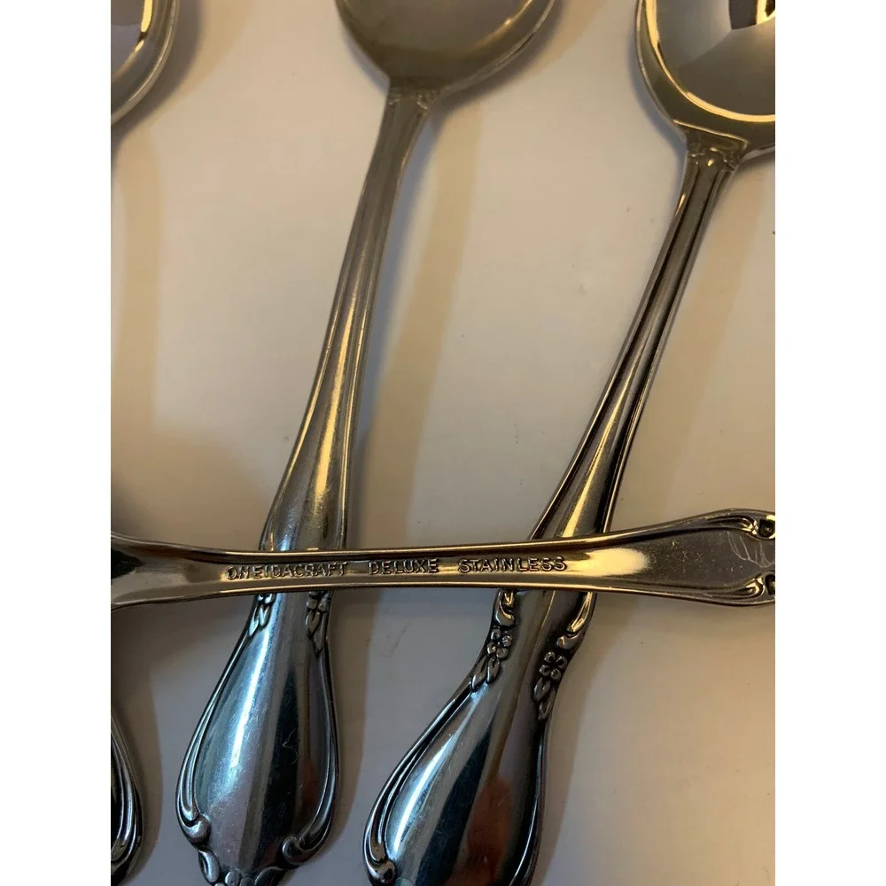 Lot of 4 Oneida Oneidacraft Chateau Deluxe Stainless Steel Teaspoons